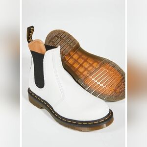 White Chelsea Boots with Black Elastic